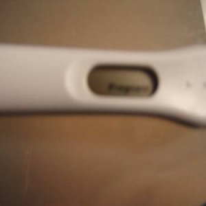 The pregancy test that showed her lovers sperm had hit the mark......really freaked me out at first