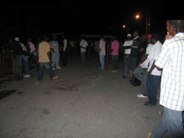 Bachelor party pic - Some of the men that attended Louis' Bachelor party standing outside of the private club before the party started.