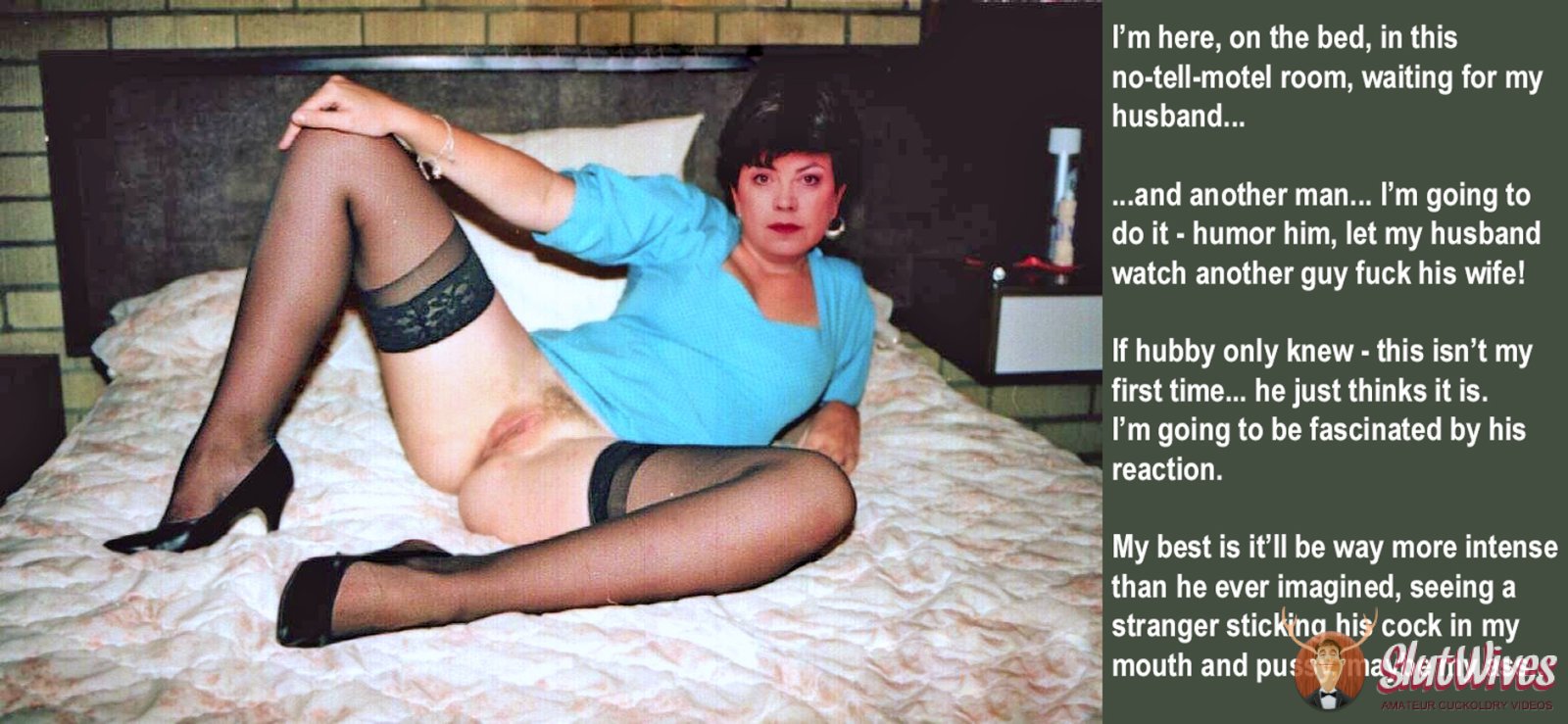 Sandy lying in bed with legs spread open and captioned.jpg