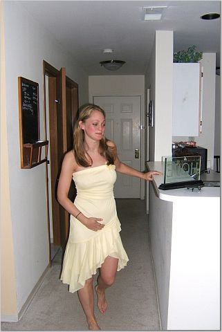 Stephanie in her favorite date dress